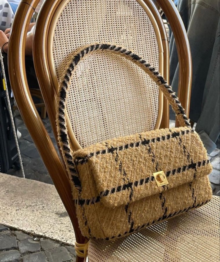 Anine Bing Kahverengi Kareli Tokalı Kadın Çanta - Görsel 2