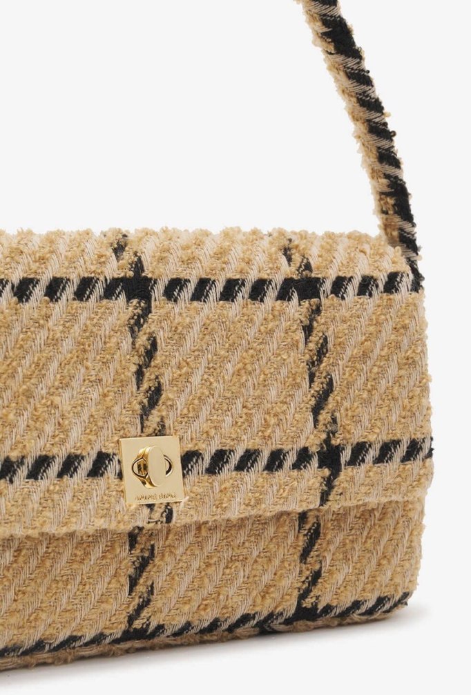 Anine Bing Kahverengi Kareli Tokalı Kadın Çanta - Görsel 4