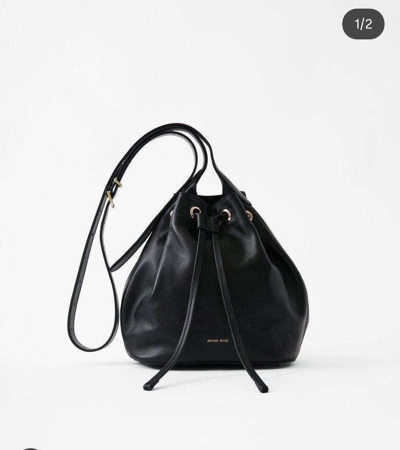 Anine Bing Siyah Deri Minimalist Kadın Çanta - Görsel 2