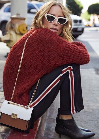 anine Bing Zincir Detaylı Bej Deri Kadın Çanta - Görsel 3