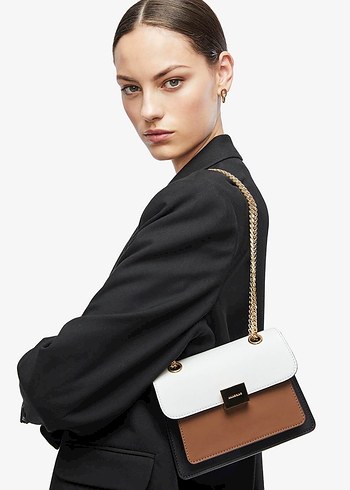 anine Bing Zincir Detaylı Bej Deri Kadın Çanta - Görsel 6