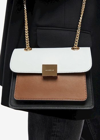 anine Bing Zincir Detaylı Bej Deri Kadın Çanta - Görsel 4