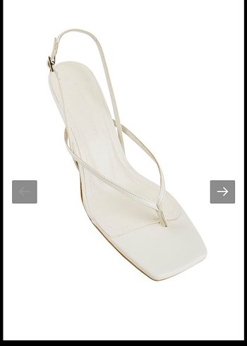 Beyaz Minimalist Topuklu Kadın Sandalet - Görsel 2