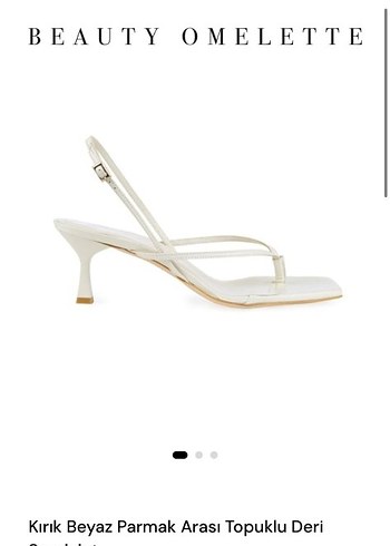 Beyaz Minimalist Topuklu Kadın Sandalet - Görsel 3