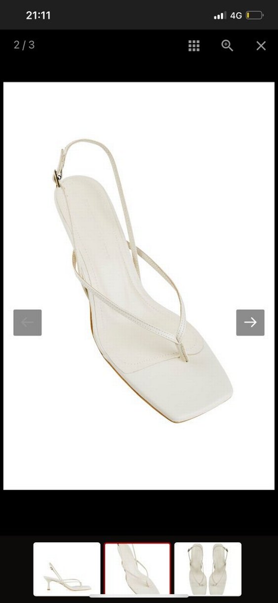 Beyaz Minimalist Topuklu Kadın Sandalet - Görsel 2