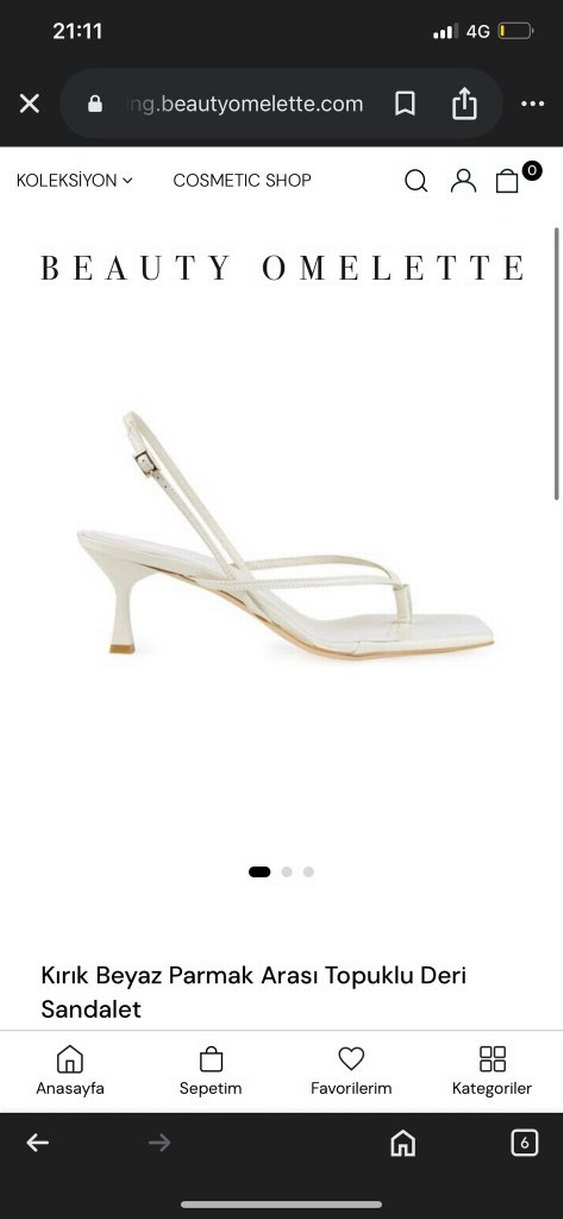 Beyaz Minimalist Topuklu Kadın Sandalet - Görsel 3