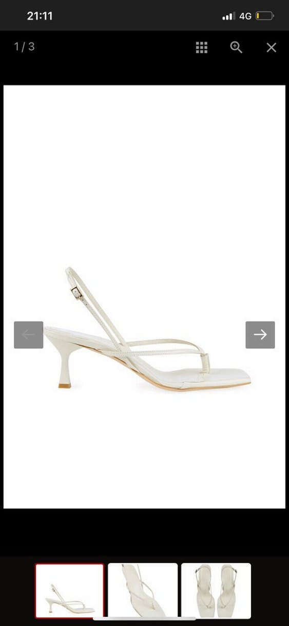 Beyaz Minimalist Topuklu Kadın Sandalet - Görsel 4