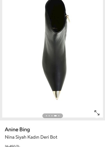 Anine Bing Siyah Deri Stiletto Topuklu Bot - Görsel 6