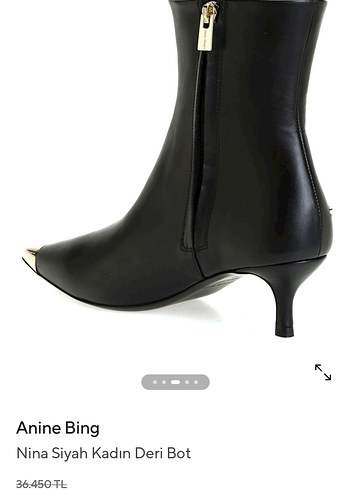 Anine Bing Siyah Deri Stiletto Topuklu Bot - Görsel 5