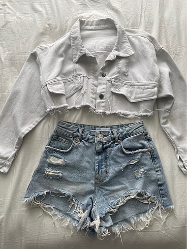 Crop kot ceket