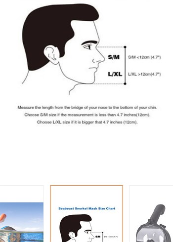 Siyah Tam Yüz Dalış Maskesi Velcro Kayışlı - Görsel 3