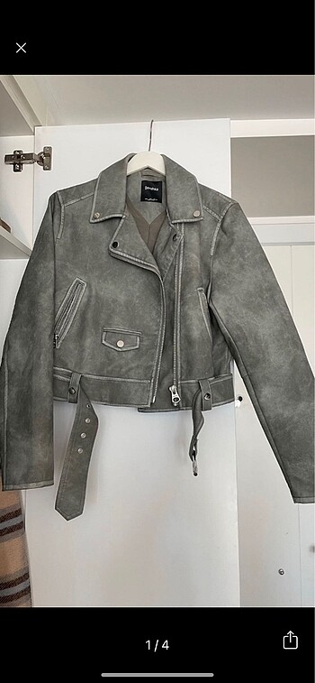Bershka haki deri ceket