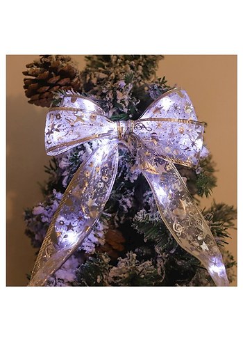 İşlemeli Parlak Altın yılbaşı ağacı kurdale - Görsel 3