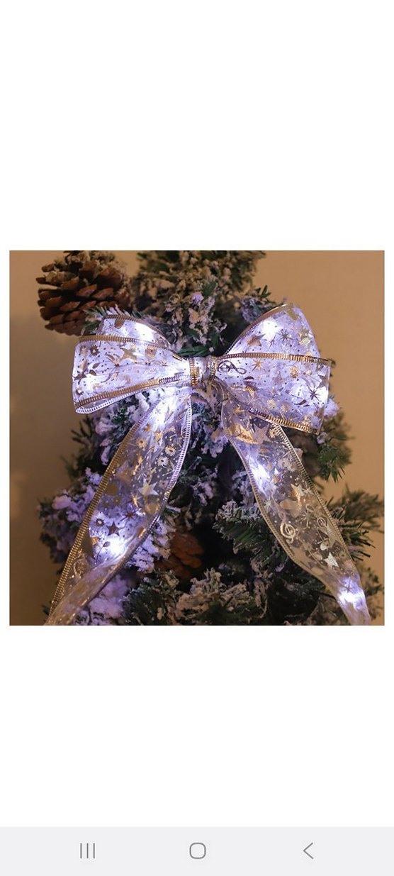 İşlemeli Parlak Altın yılbaşı ağacı kurdale - Görsel 3