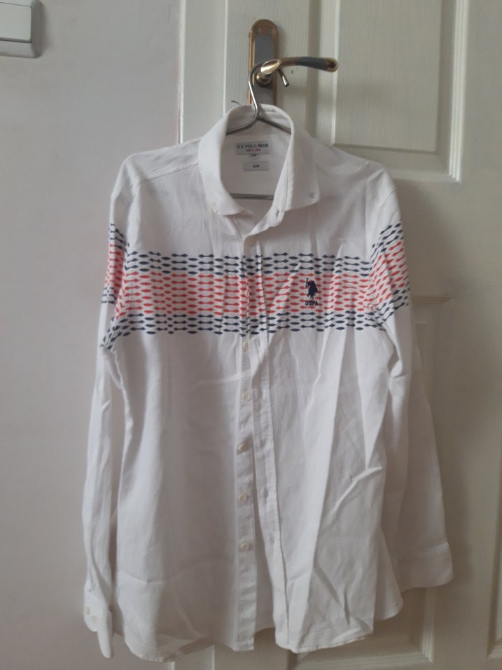 Erkek Beyaz Uzun Kollu Baskılı Gömlek - Görsel 2