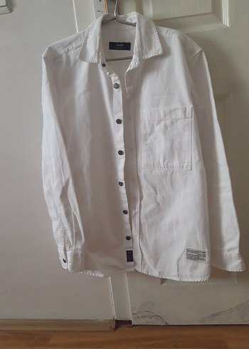 Düğmeli Beyaz Keten Erkek Gömlek - Görsel 2