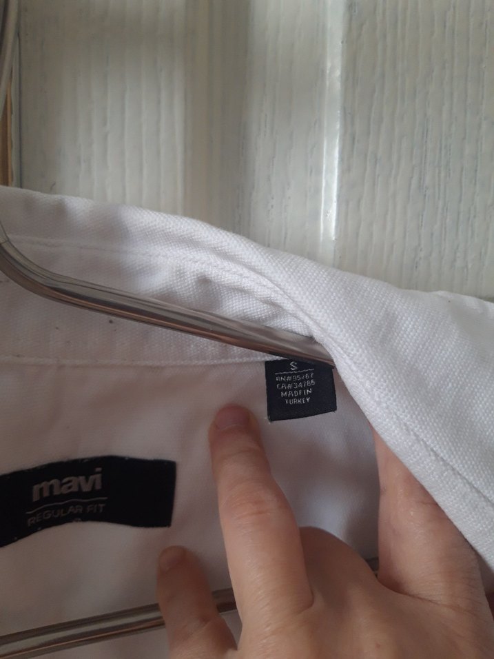 Düğmeli Beyaz Keten Erkek Gömlek - Görsel 4