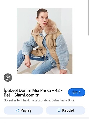 l Beden İpekyol Denim Mix Parka 