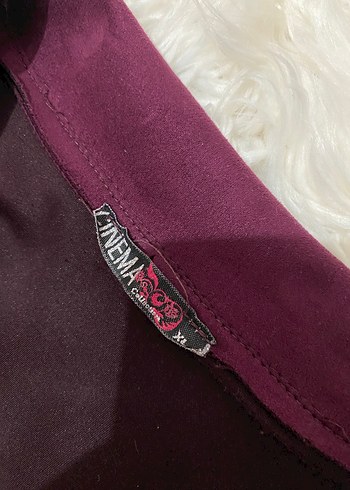 Bordo Süet Kadın Uzun Kaban - Görsel 4