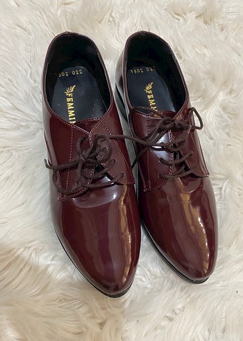 Bordo Rugan Kadın Klasik Ayakkabı - Görsel 4