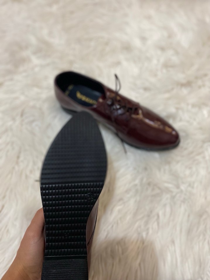 Bordo Rugan Kadın Klasik Ayakkabı - Görsel 3