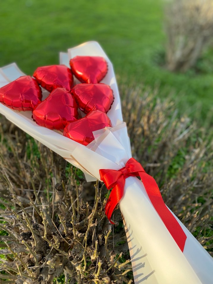 Kırmızı Kalp Balon Buketi - Görsel 2