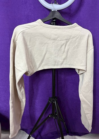 s Beden ten rengi Renk Zara Bej Düğmeli Kadın Sweatshirt