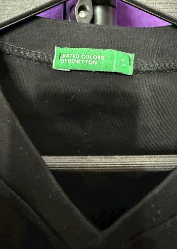 s Beden siyah Renk Benetton V Yakalı Siyah Kadın Sweatshirt