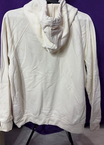 H&M H&M Beyaz Kapüşonlu Rahat Kesim Kadın Sweatshirt