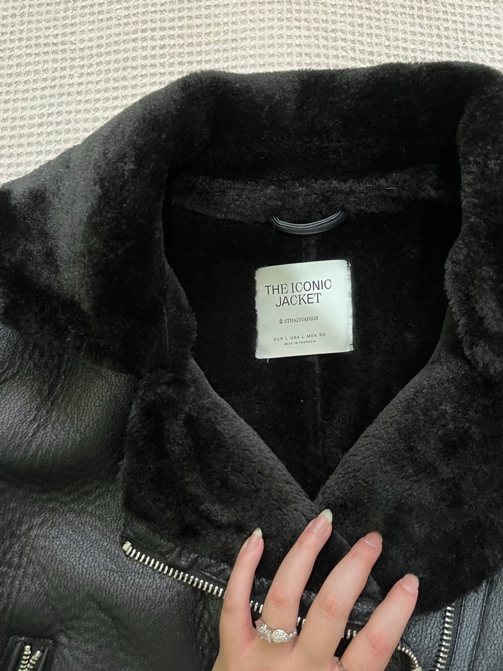 Y2K kürklü deri ceket - Görsel 3