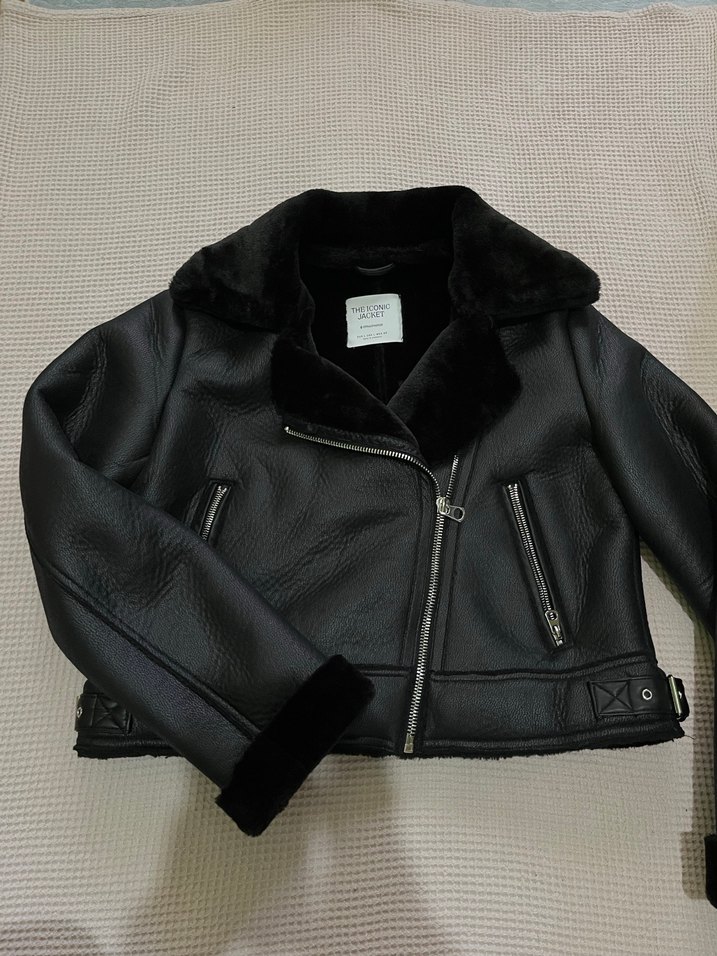 Y2K kürklü deri ceket - Görsel 2