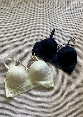 Dantel Detaylı Midi Bralet - Siyah ve Beyaz
