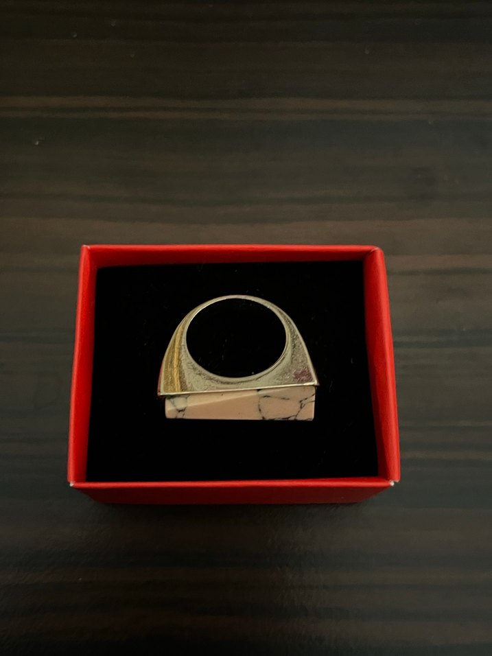 Altın Renkli Mermer Desenli yüzük - Görsel 2