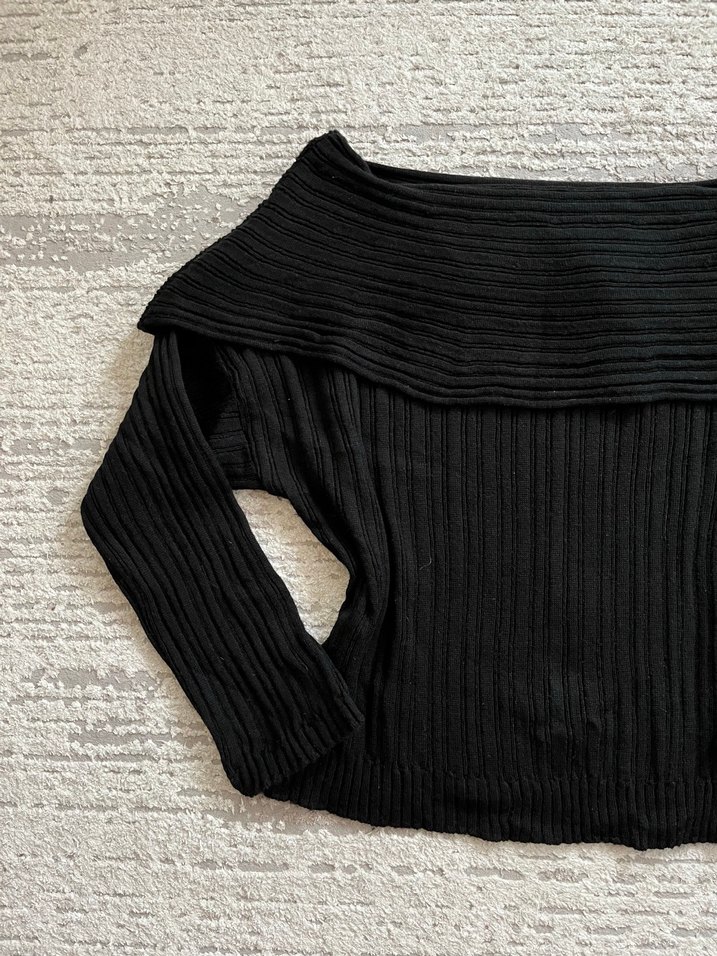 y2k kayık yaka kazak - Görsel 3