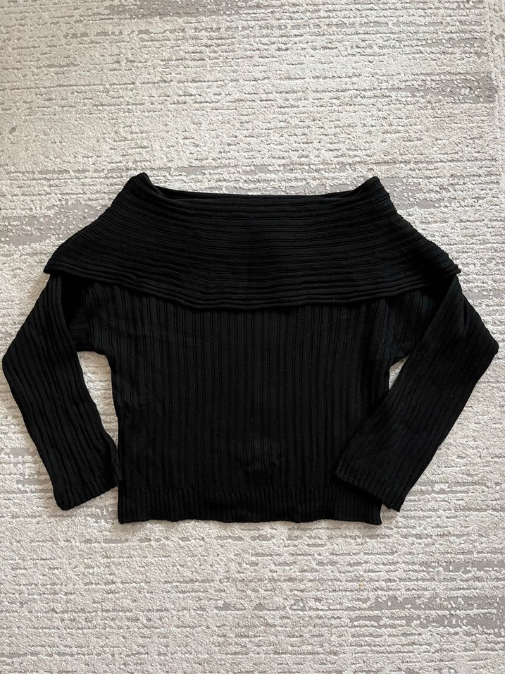 y2k kayık yaka kazak - Görsel 2