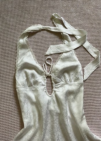 coquette saten elbise - Görsel 3