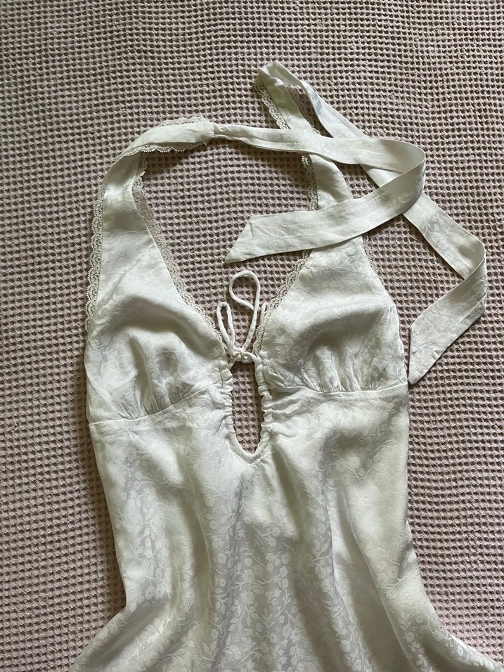 coquette saten elbise - Görsel 3