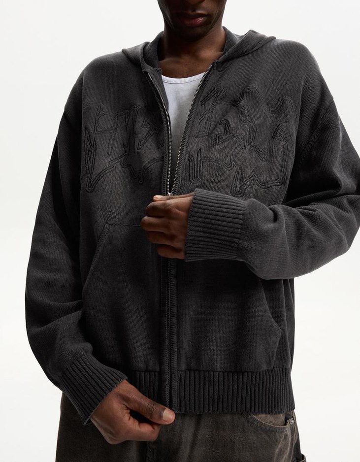 Unisex Old School Kapüşonlu Hırka - Görsel 2