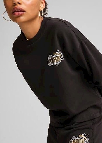 Siyah Baskılı Kadın Sweatshirt - Görsel 2