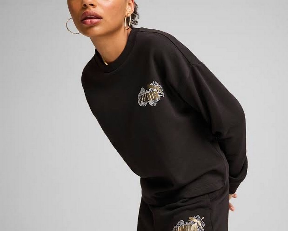 Siyah Baskılı Kadın Sweatshirt - Görsel 2