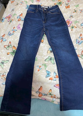 Kadın Lacivert Bol Kesim Midi Kot Pantolon - Görsel 2