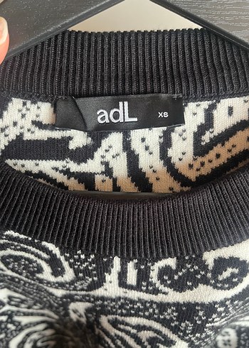 ADL Siyah Beyaz Desenli Kadın Triko Kazak - Görsel 4