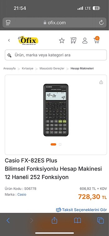  Beden CASIO HESAP MAKİNESİ