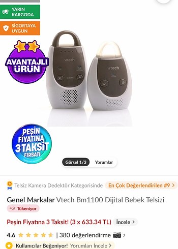 VTech Bebek Monitörü Beyaz Gri - Görsel 3