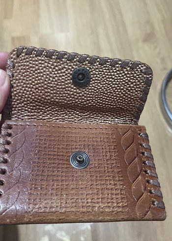 Kahverengi Deri Nakışlı Cüzdan - Görsel 3