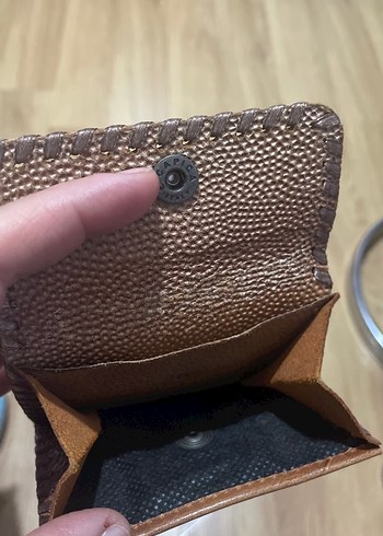 Kahverengi Deri Nakışlı Cüzdan - Görsel 5