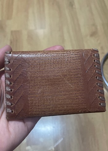 Kahverengi Deri Nakışlı Cüzdan - Görsel 2