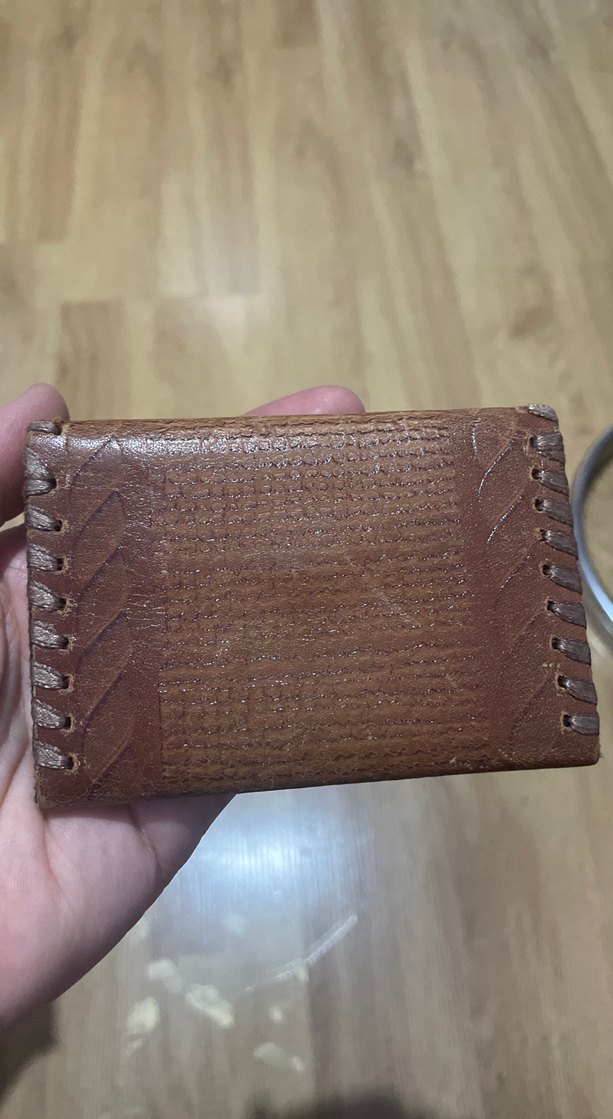 Kahverengi Deri Nakışlı Cüzdan - Görsel 2