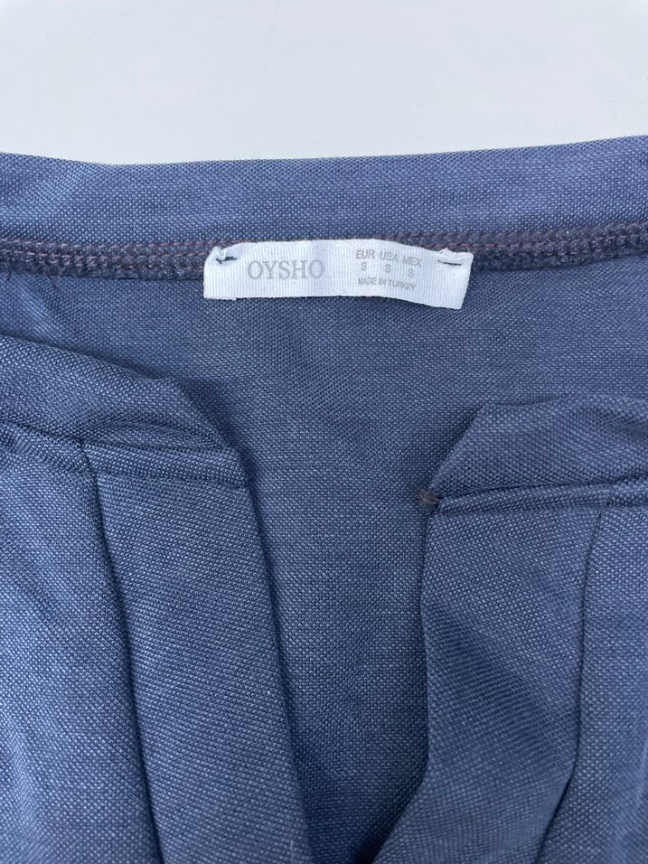 V yaka, kolsuz, bol kesim mavi takım - Görsel 3