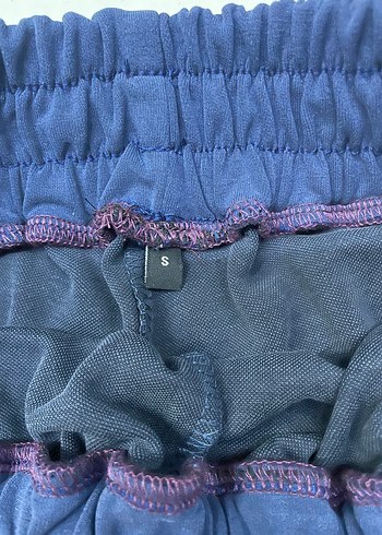 Lacivert Pamuklu Mini Şort - Görsel 2